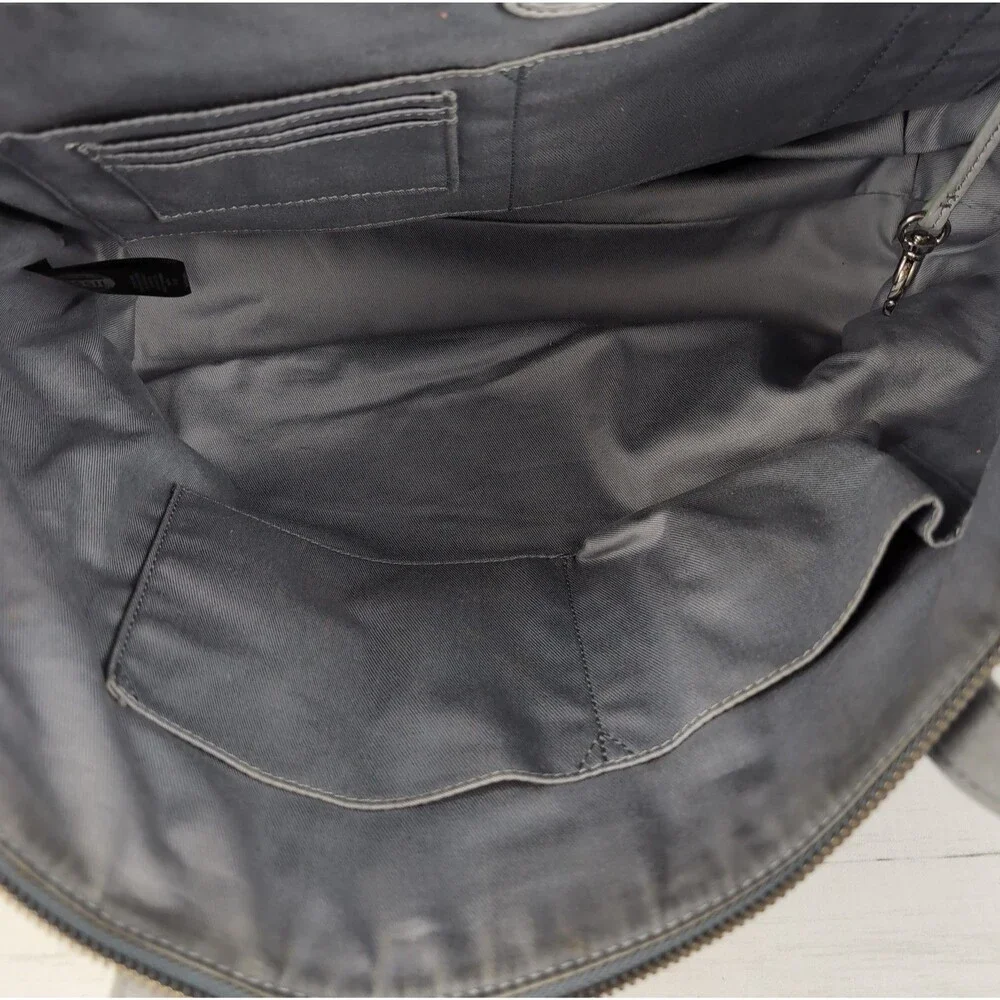 Fossil Sydney Large Leather Tote Smokey Blue Grey